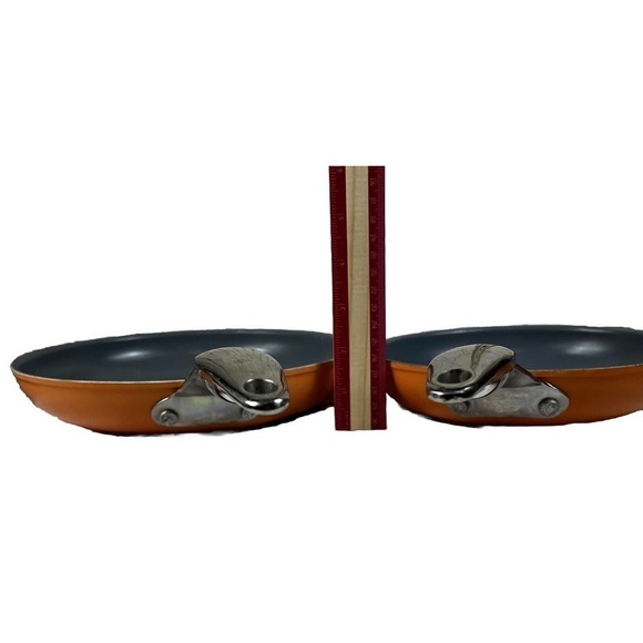 Pair (2) FIESTA Persimmon Cookware 10" & 8” Frying Pans Fiestaware Skillet Set - Picture 7 of 10